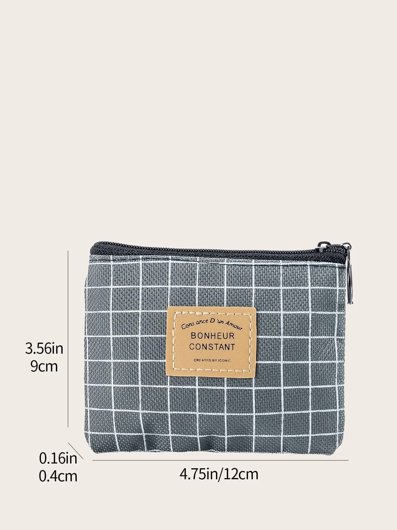 Grid Small Wallet Grey Plaid Pouch Card Holder Small Purse Coin Purse