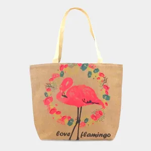 iLLASPARKZ Floral Flamingo Beach Tote Bag