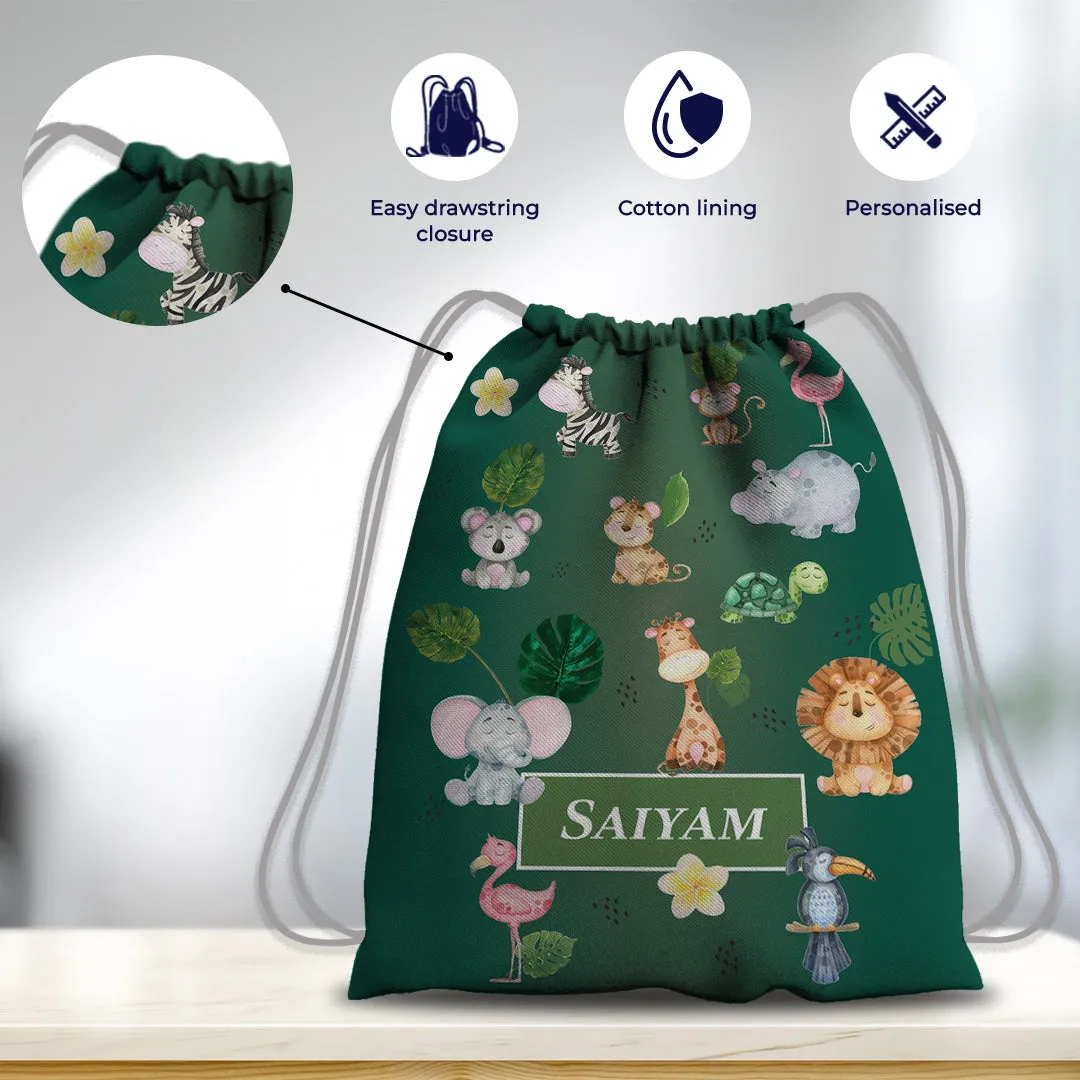 Jungle Friends Drawstring Bag (kids)
