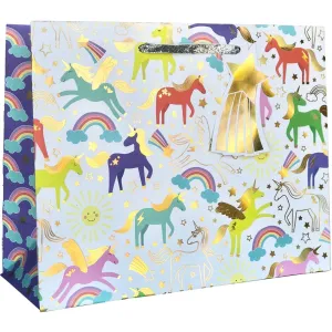 Large Matte Kids Gift Bags, Unicorns