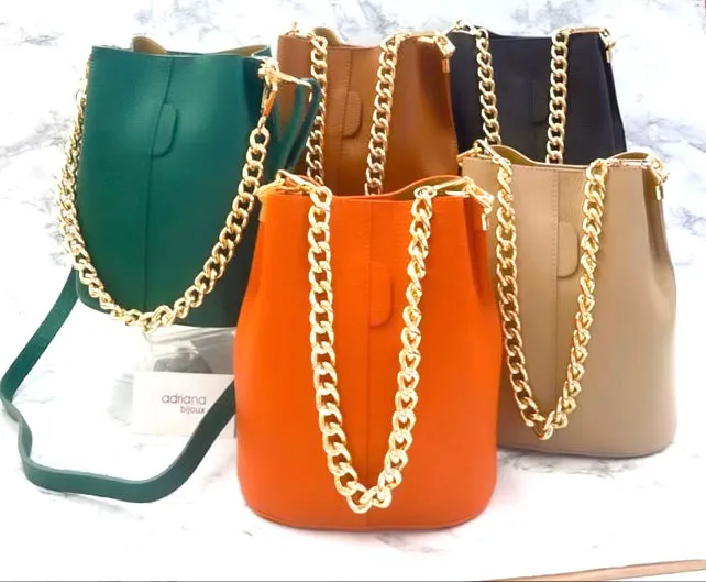 Leather Bucket Shoulder Bag