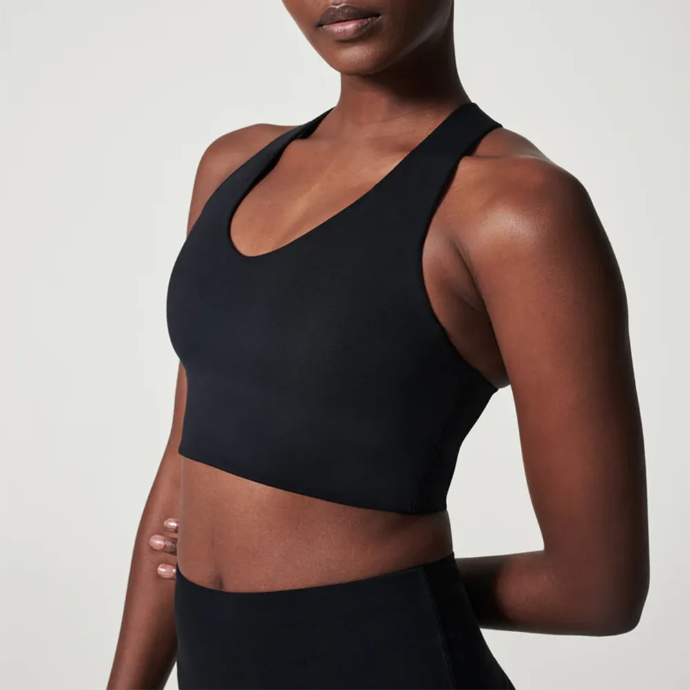 Longline Medium Impact Sports Bra Black