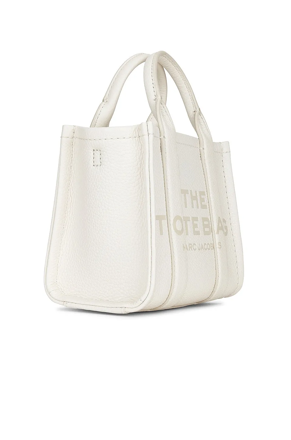 Marc Jacobs The Leather Mini Tote in Cotton & Silver