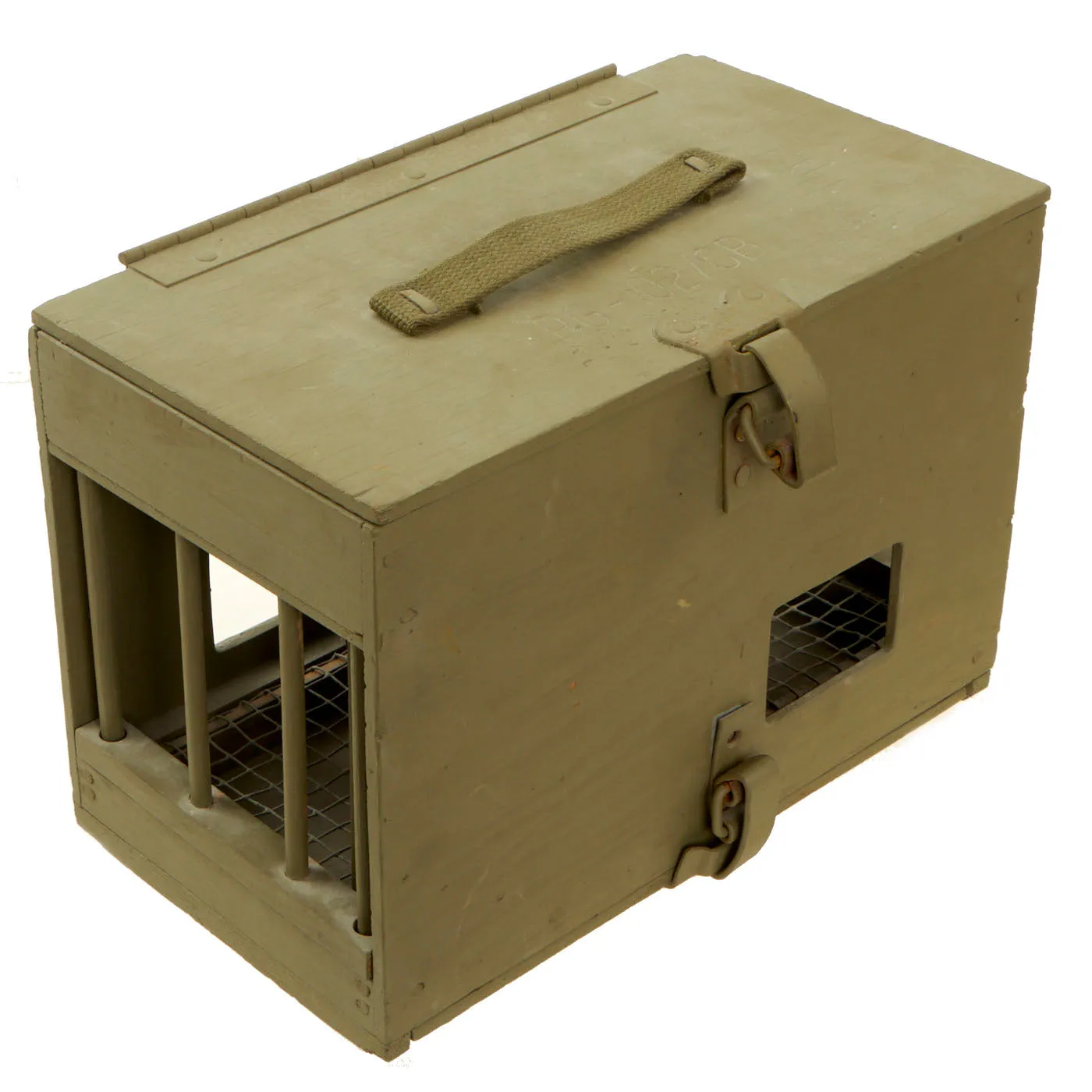 Original U.S. WWII Army Messenger Pigeon PG-102/CB Wooden Carrier Box With Message Books