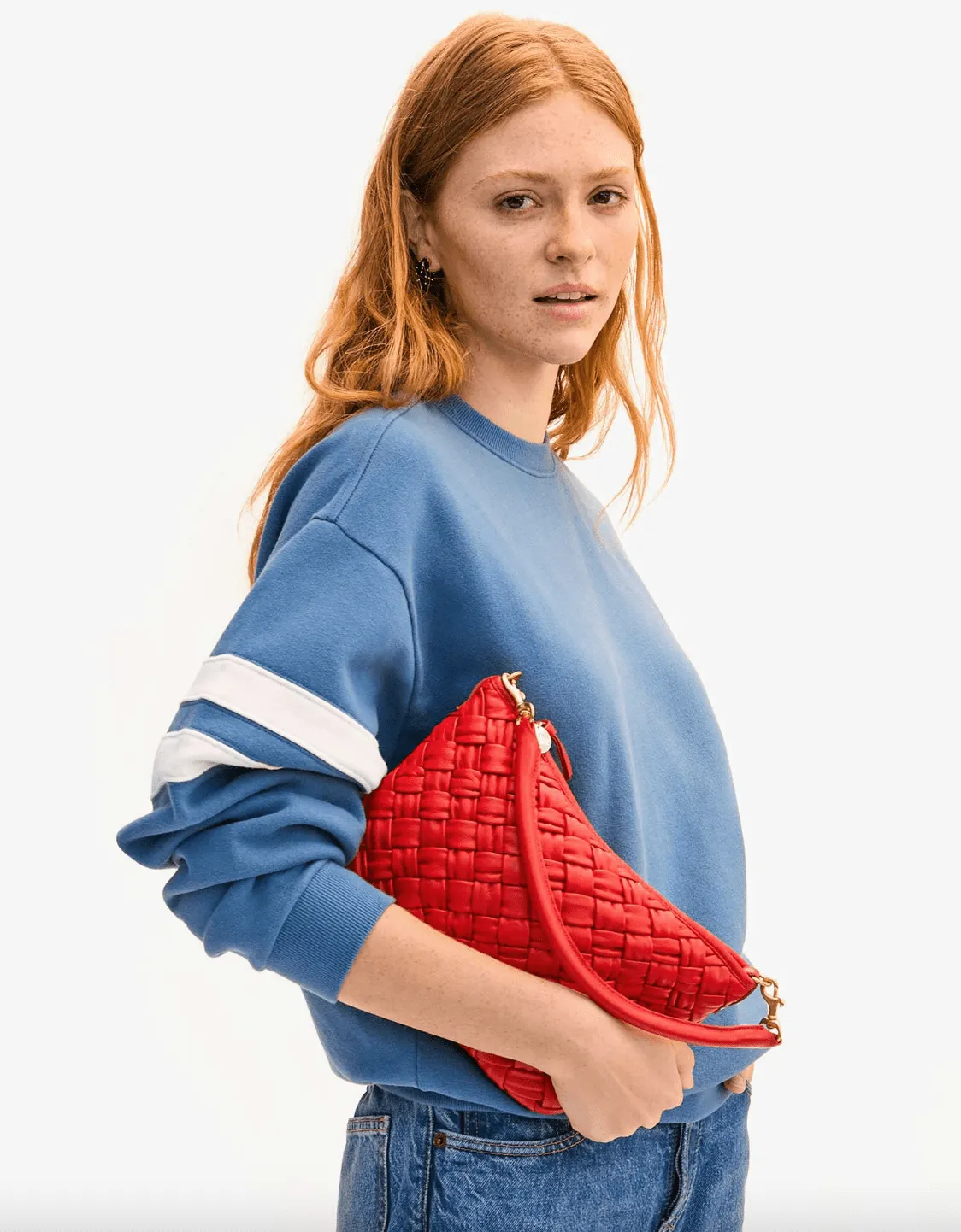 Petit Moyen Messenger Bag - Rosa Puffy Woven