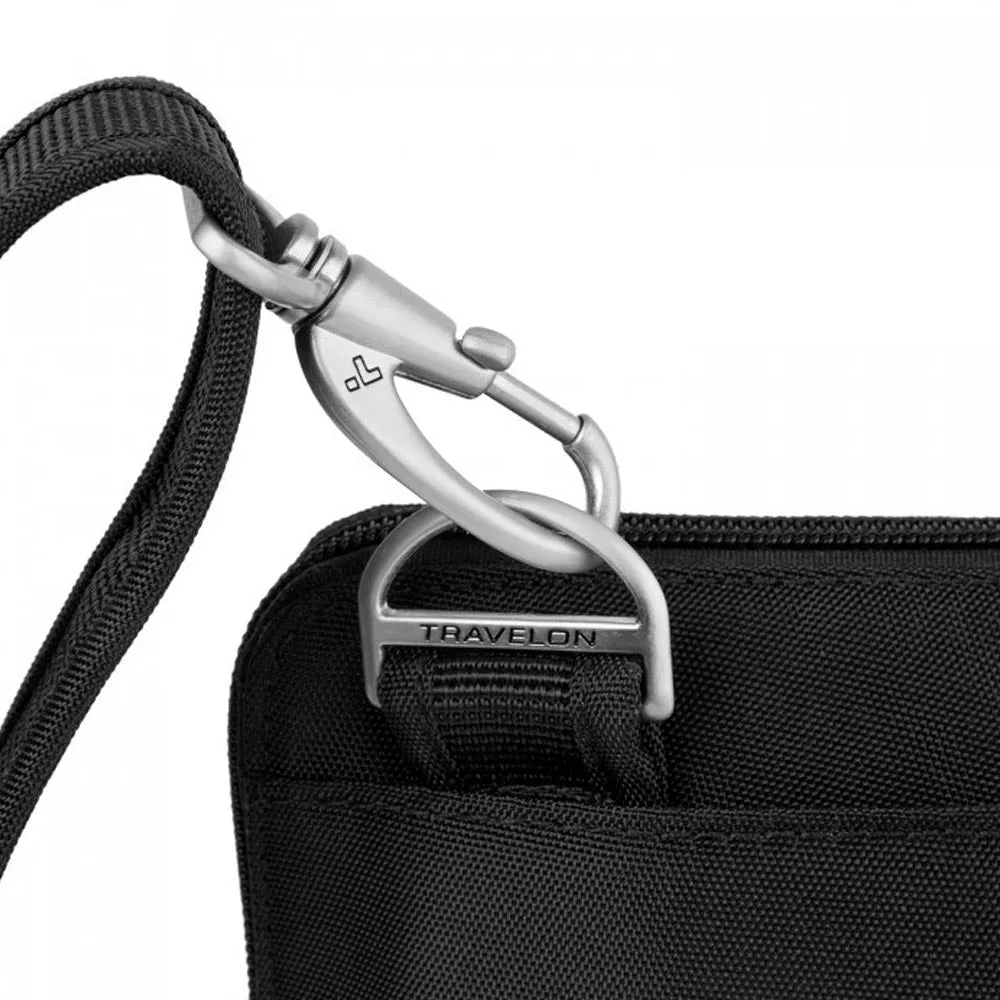 Travelon Anti-Theft Complete Crossbody RFID Blocking Purse Bag Card Slots Black