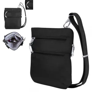 Travelon Anti-Theft Complete Crossbody RFID Blocking Purse Bag Card Slots Black