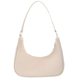 Trendy Flat Shoulder Bag - Beige