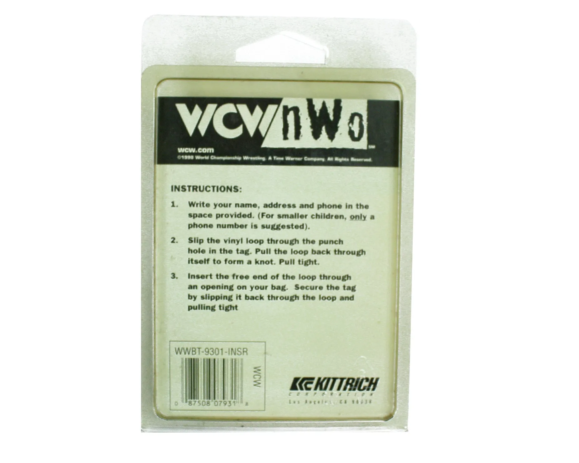 WCW STING "BAG TAG" LUGGAGE TAG